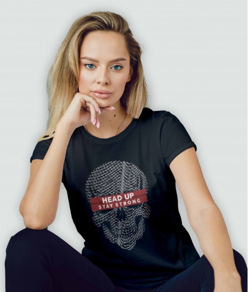Дамска тениска с щампа Готика Staystrong skull